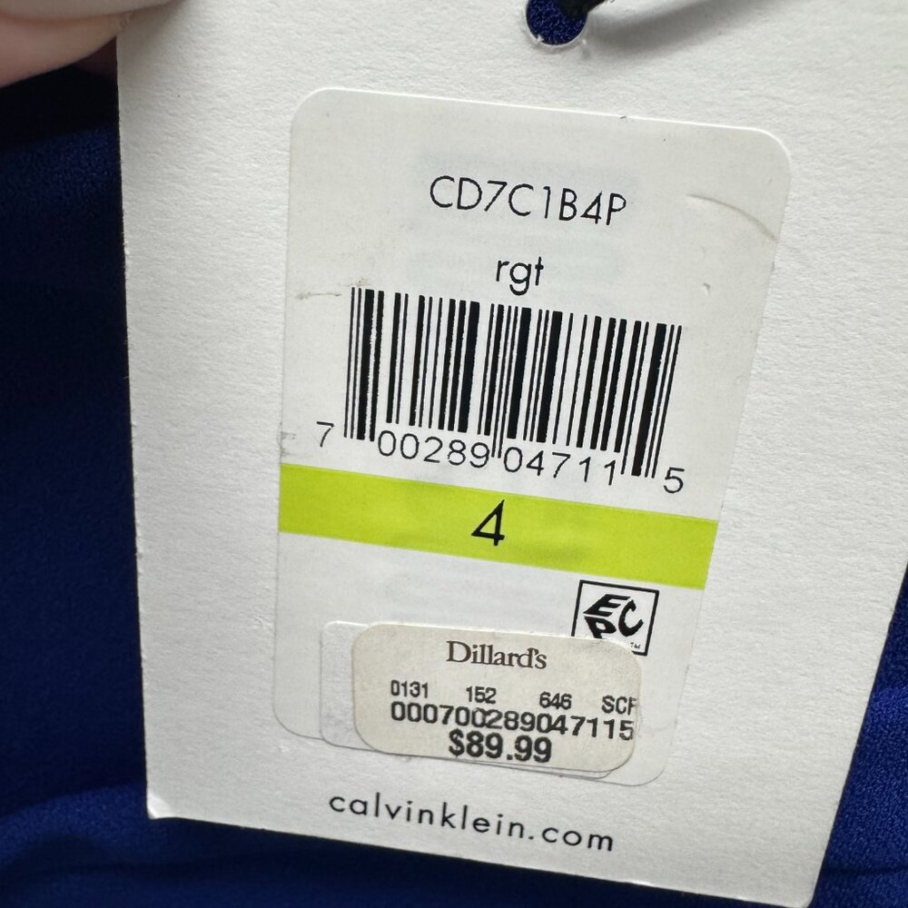 Calvin Klein Starburst Sheath Dress - Size 4, Ultramarine Blue, NWT - Picture 5 of 11